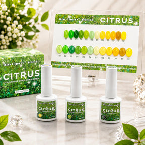 Miss Cherry Esmalte Gel CITRUS Vitral  Trasnparante Semi Permanente Uv 12 Pz