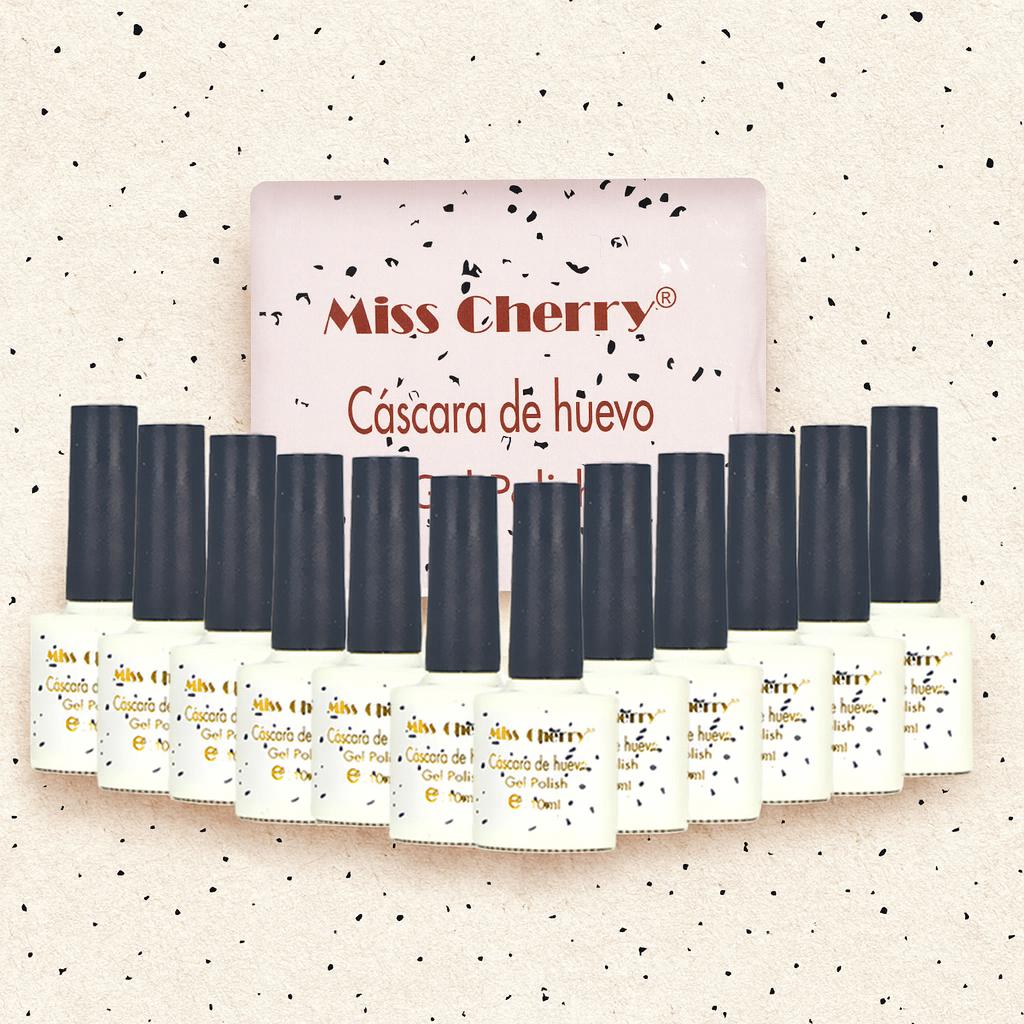 Miss Chery Gama 12pz Textura Cascarón de huevo acabado brillante para uñas