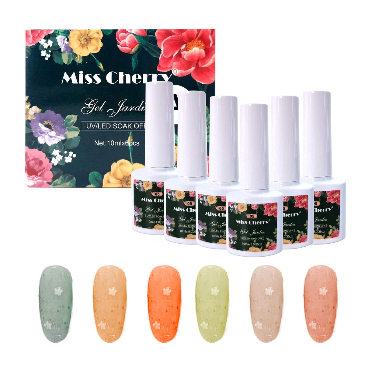 Miss Cherry Gel Jardin UV/Led Esmalte para Uñas 10 ml 6 pzs