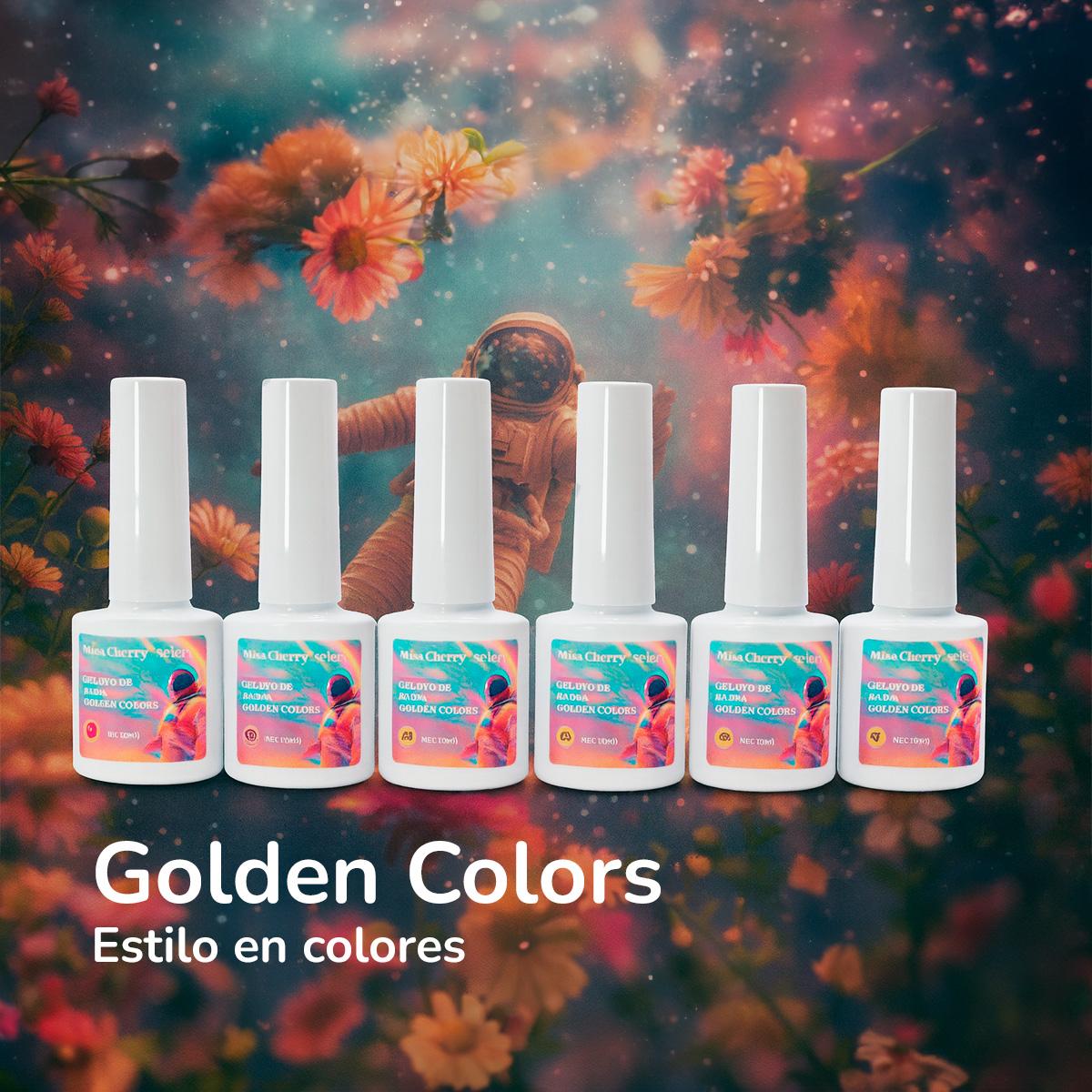 Miss Cherry Gama GOLDEN COLORS Efecto ojo de gato, manicura profesional Nail  10ml 6 Piezas
