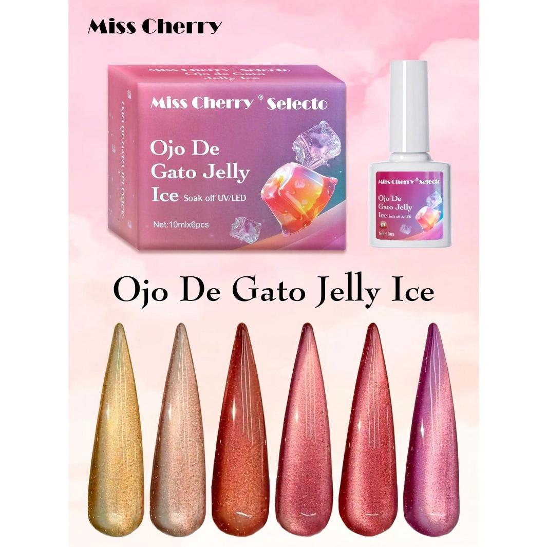 Miss Cherry Gama Jelly Ice Efecto ojo de gato Gel semipermanente UV LED uñas manicura arte en uñas