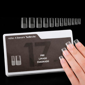 Miss Cherry 504pcs Tips Pre limado para Uñas Soft Gel Incluye 12 Tamaños Uñas Postizas Transparentes
