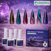 HEMATPOFree Miss Cherry gel Nocturna ojo de gato efecto gel esmalte semipermanente uña