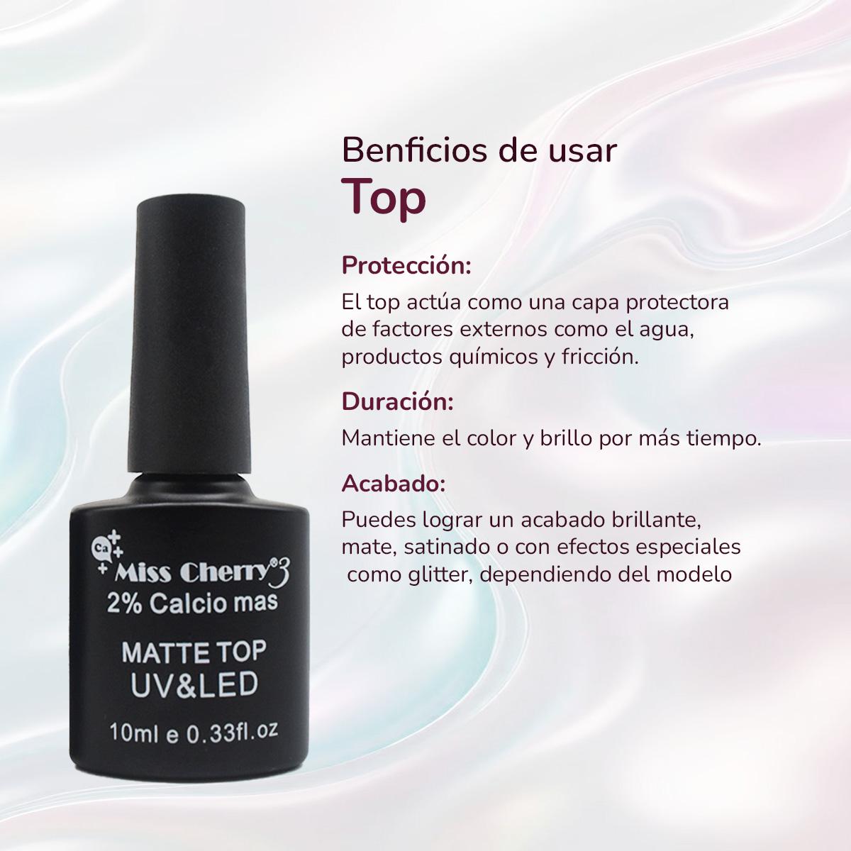 Miss Cherry Top Matte UV&LED  10ml 12 Piezas
