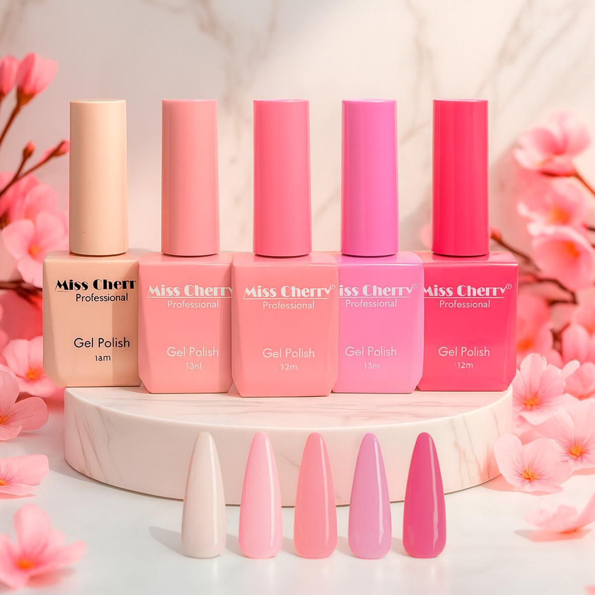 Miss Cherry Gel Polish Profesional 5 pcs 15 ml Set de 5 Unidades Gel semipermanente UV LED Gelish