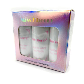 Miss Cherry  Líquido Diluyente para Polygel Uñas Arte Nails Gel Esmalte 3 PIEZAS