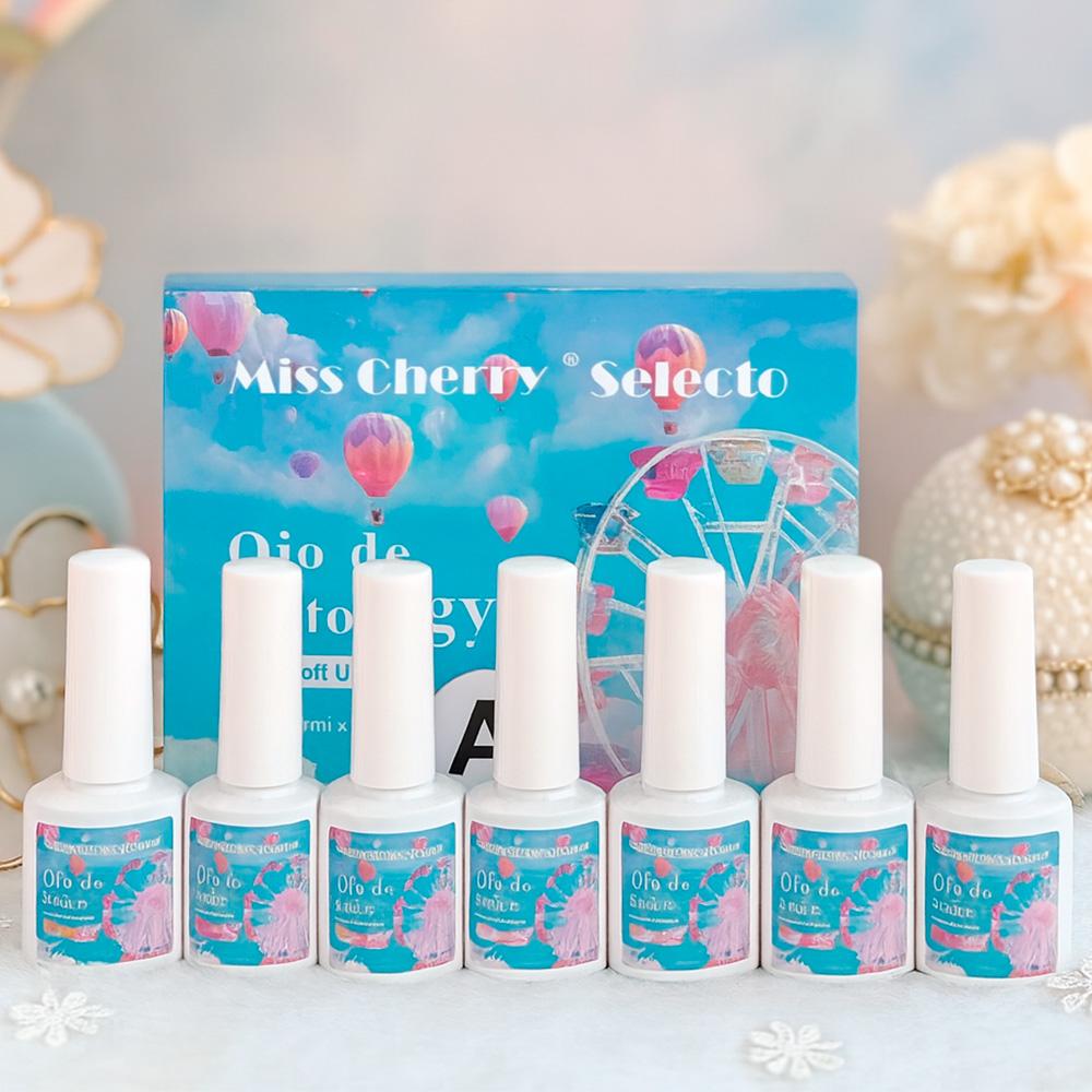 Miss Cherry Gel Esmalte Semipermanente para Uñas Ojo de Gato Sky 6 pzs 10 ml