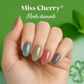 MISS CHERRY Gel MENTA DIAMANTE 6 pcs UV LED semipermanente profesional uñas