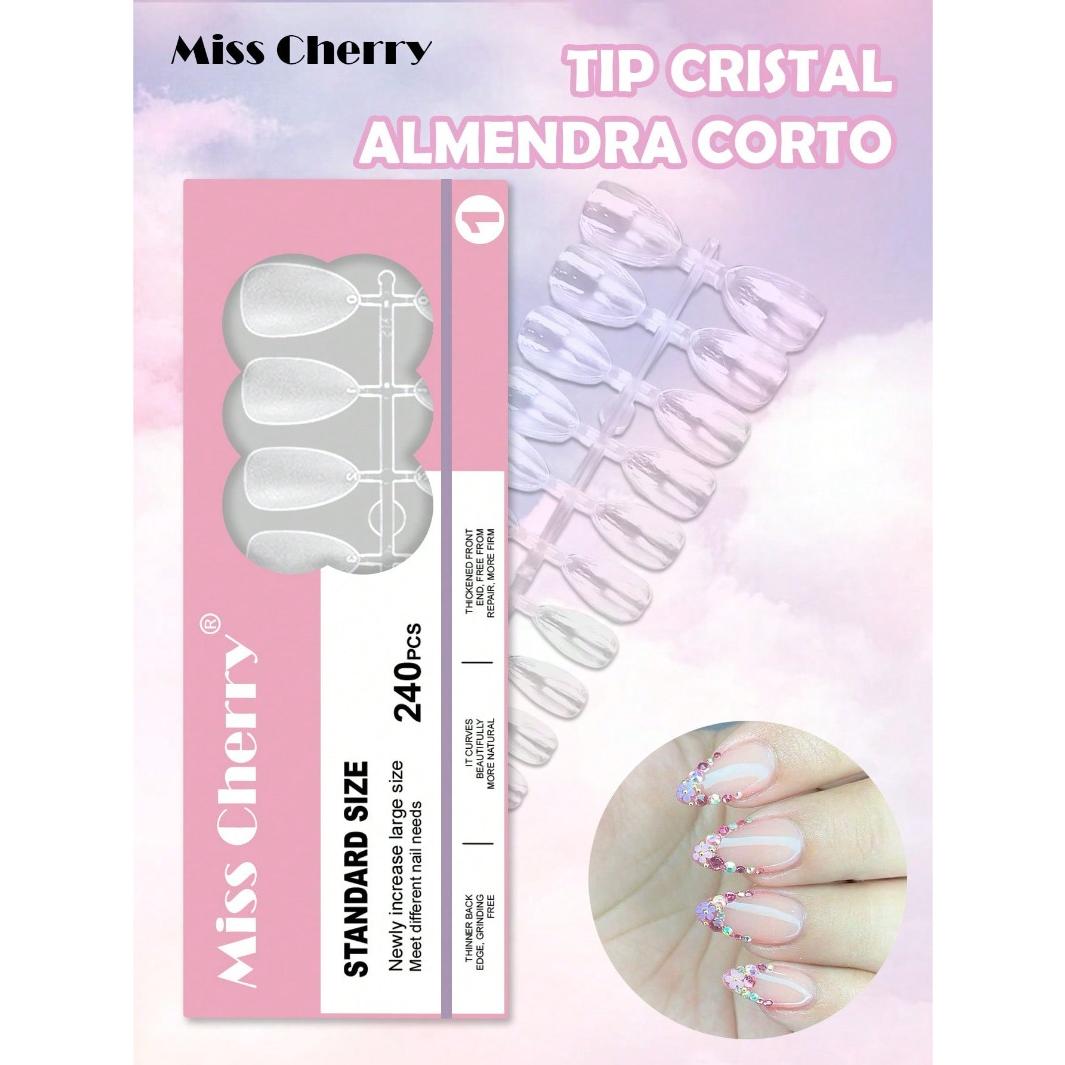 MISS CHERRY Tips para el arte de las uñas acrilicas naturales TIP CRISTAL