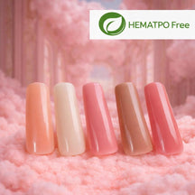 HEMATPOFREE MISS CHERRY Gel esmalte semipermanente para uñas Uv Led BASE MULTIUSO SOFT STRONG 6 pcs