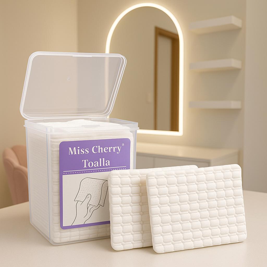 Miss Cherry Wipes Toallas Limpiadoras Gasas Uñas Pestañas 180pzs