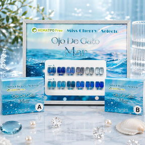 Miss Cherry Esmalte Efecto ojo de gato MAR  gel semi permanente UV LED para uñas manicura profesional Nails Art  6 piezas 10ml