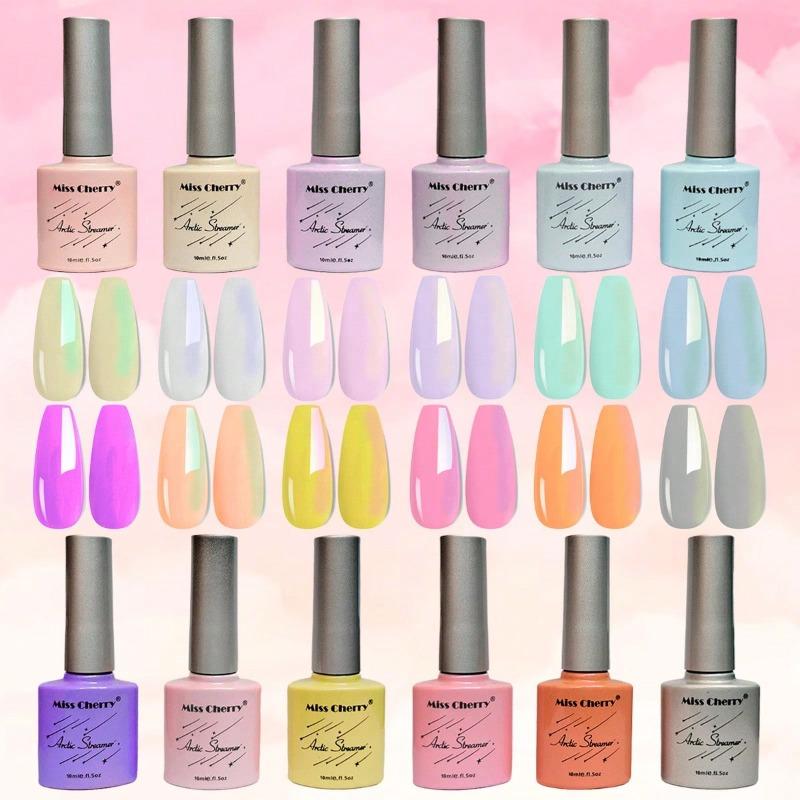 MISS CHERRY Esmalte Semi permanente gama ARCTIC STREAMER - AURORA  10 12 pcs