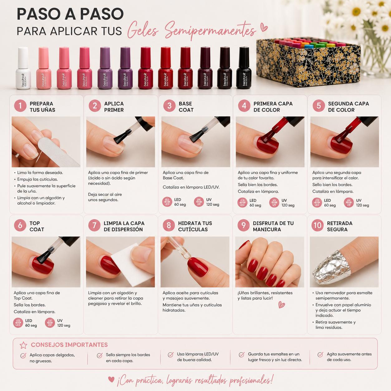 MISS CHERRY Gel esmalte semipermanente para uñas Uv Led GAMA DE 30 PZS