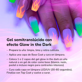 Miss Cherry Gel Glow translúcido con efecto Fluorescente para uñas manicura UV/LED