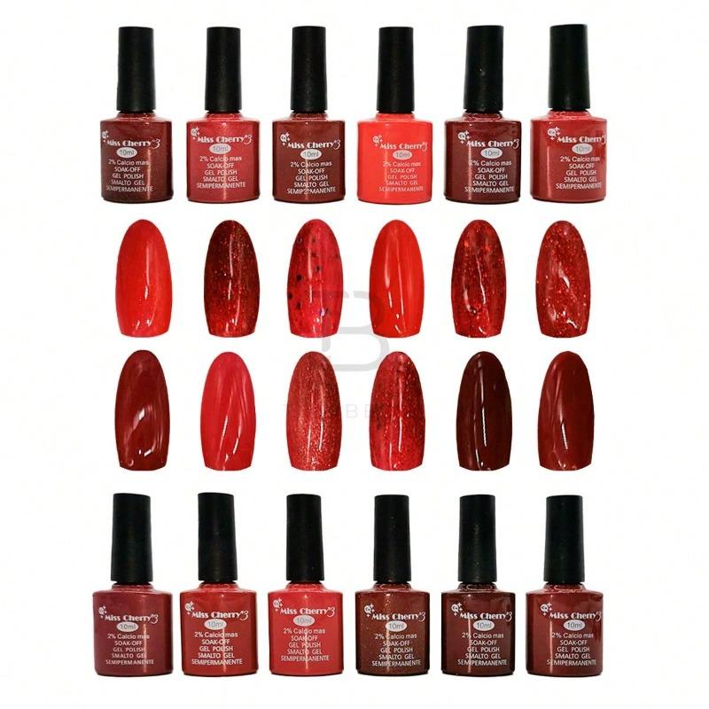 MISS CHERRY Gel esmalte semipermanente para uñas Uv Led GAMA R 12 pcs