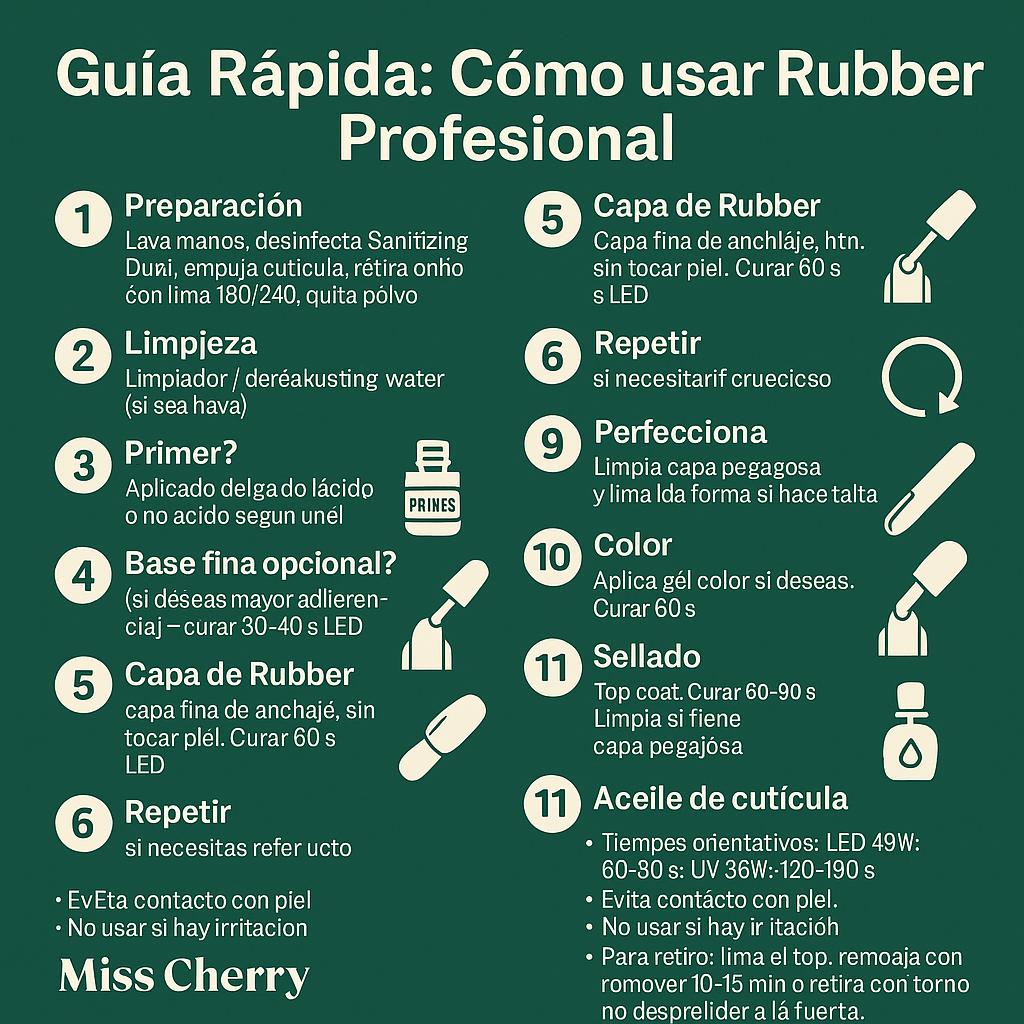 Miss Cherry Rubber Profesional UV LED uñas manicura