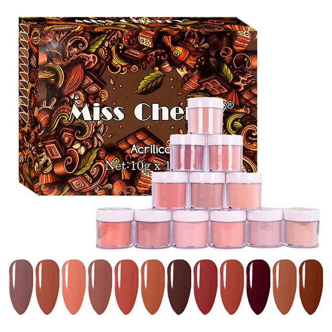 Miss Cherry Polvo Acrilico Para Uñas Esculturales 12 Pzs 10g