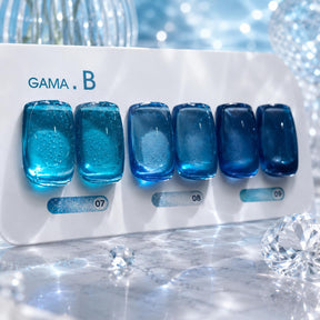 Miss Cherry Esmalte Efecto ojo de gato MAR  gel semi permanente UV LED para uñas manicura profesional Nails Art  6 piezas 10ml