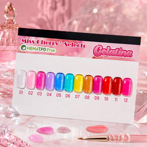 Miss Cherry Gama 21 ml Gelatina Jelly 12 piezas   gel semipermanente UV LED uñas manicura ART NAIL