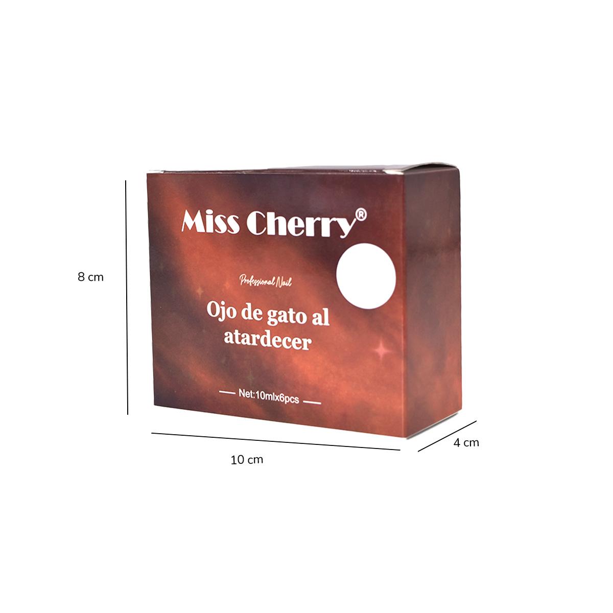 Miss Cherry Gama Atardecer Gel semipermanente UV LED  Efecto Ojo de gato arte en uñas manicura profesional 10ml 6 Piezas