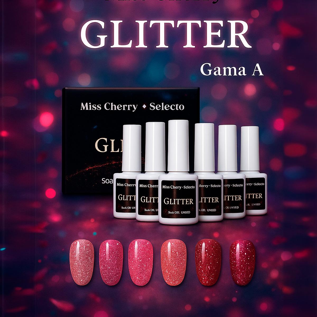 Miss Cherry Gama GLITTER gel semi permanente UV LED