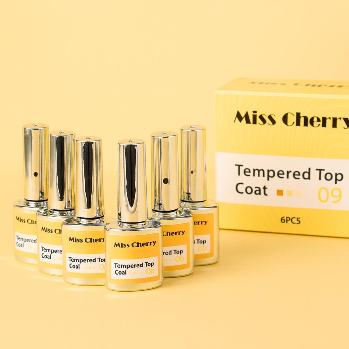 Miss Cherry Tempered TOP Coat Alta resistencia profesional para manicura