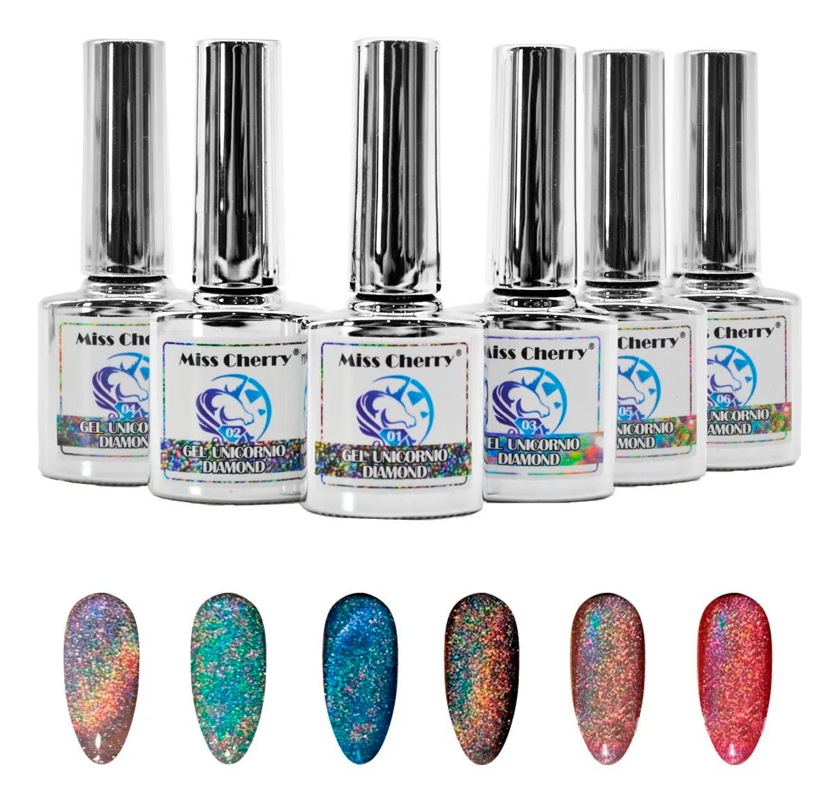 Miss Cherry Gama Unicornio Diamante Gel efecto ojo de gato semipermanente UV LED Nails profesional manicura