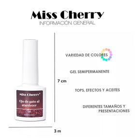 Miss Cherry Gama Atardecer Gel semipermanente UV LED  Efecto Ojo de gato arte en uñas manicura profesional 10ml 6 Piezas