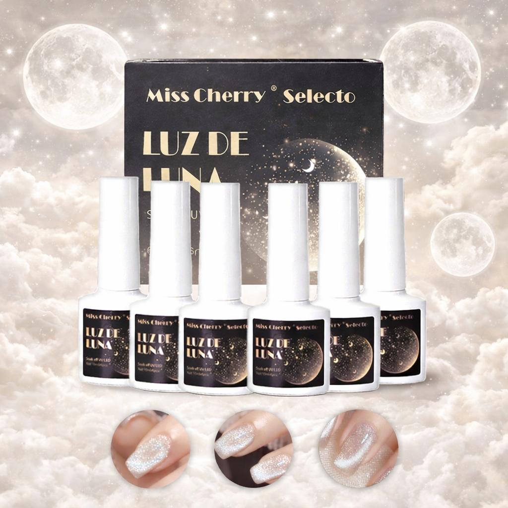 Miss Cherry Gel Ojo de gato Luz de Luna UV LED semipermanente 6 Piezas