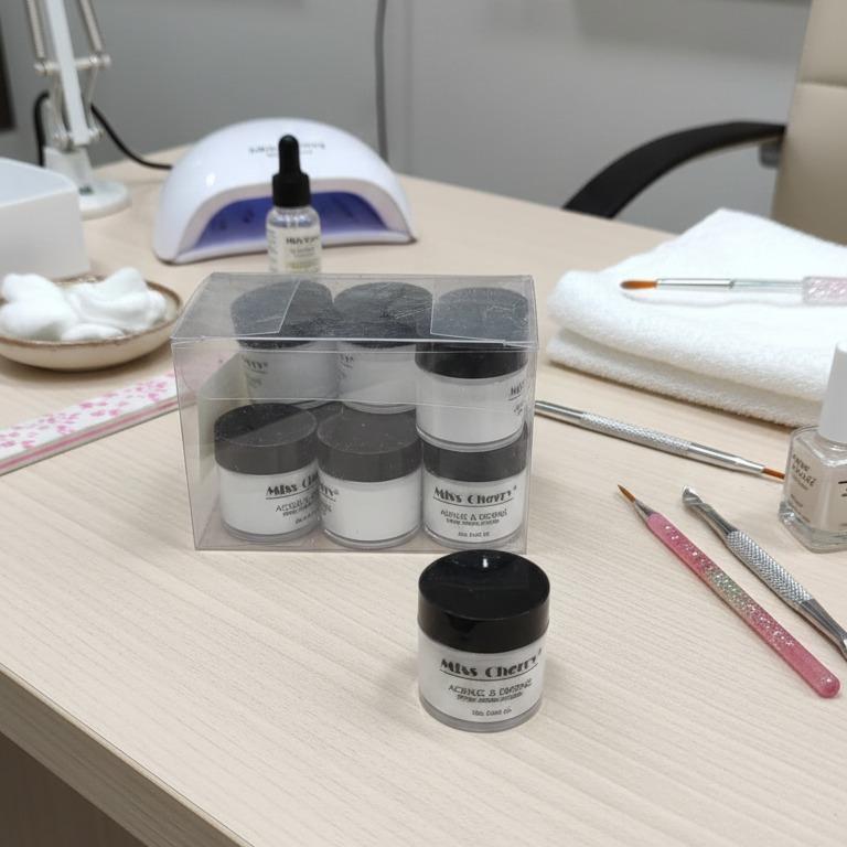 Miss Cherry Polvo Acrílico Uñas Cristal para uñas esculturales 12pz