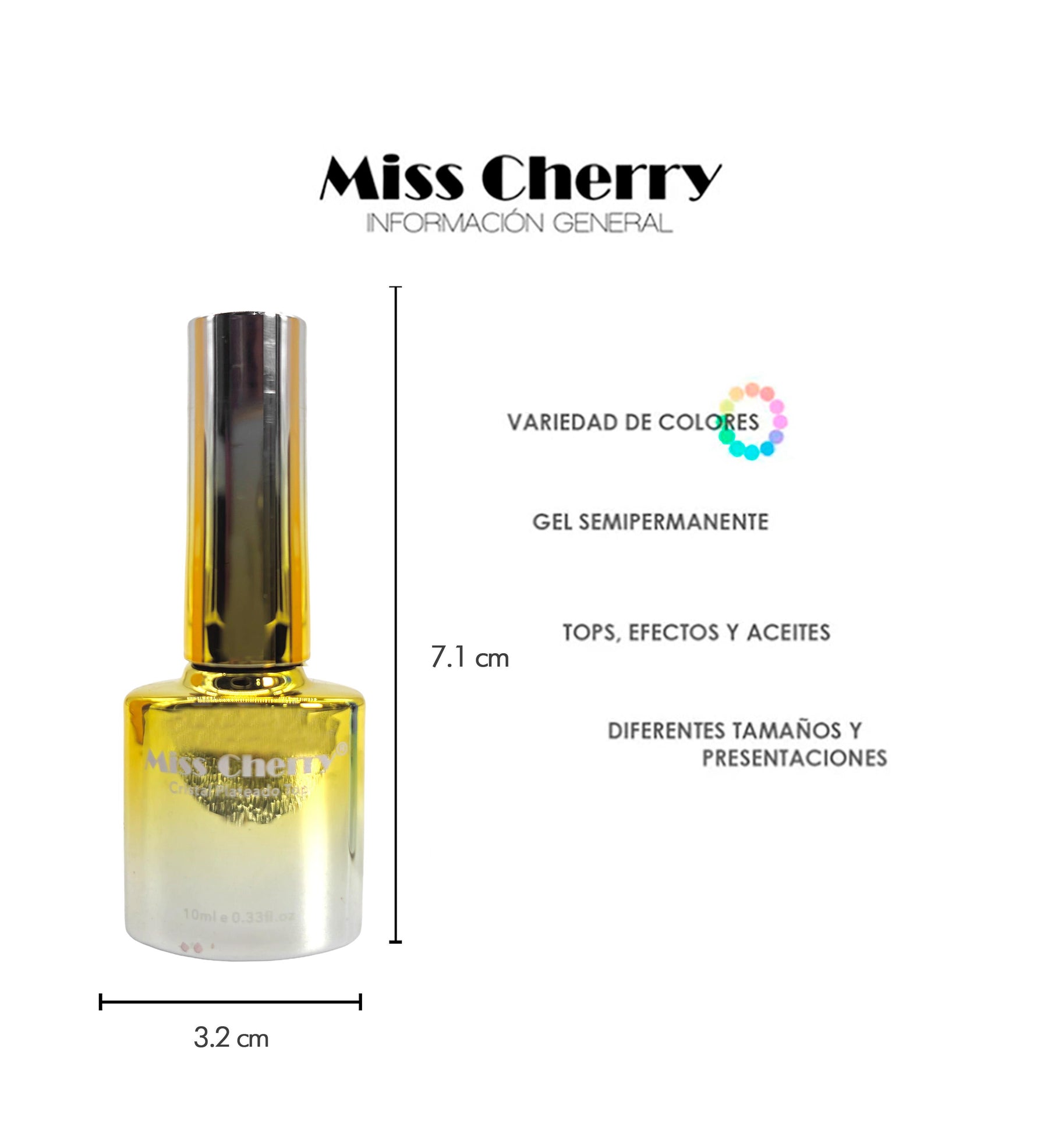 Miss Cherry Top Esmalte de Efectos para Uñas Nails 10 ml 12 pcs