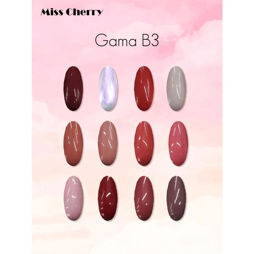 MISS CHERRY Gel esmalte semipermanente para uñas Uv Led GAMA B3 12 pcs