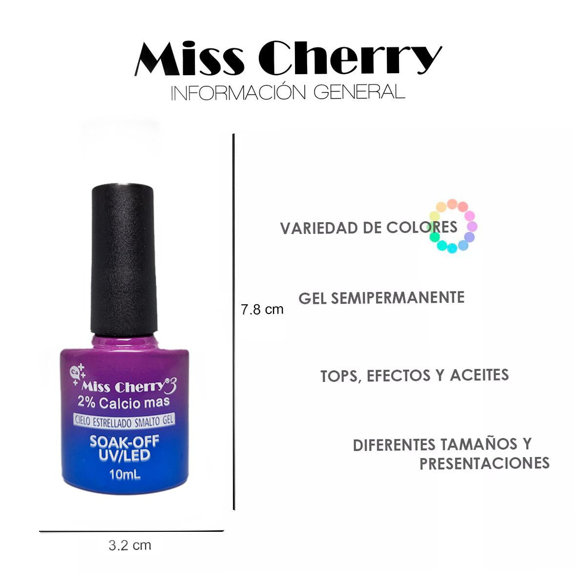 Miss Cherry Gel Cielo Estrellado Multicolor UV/LED para uñas