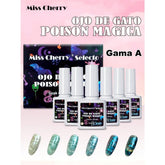 MISS CHERRY Gel esmalte semipermanente para uñas Uv Led Gama efecto ojo de gato POCIÓN MÁGICA 6 pcs