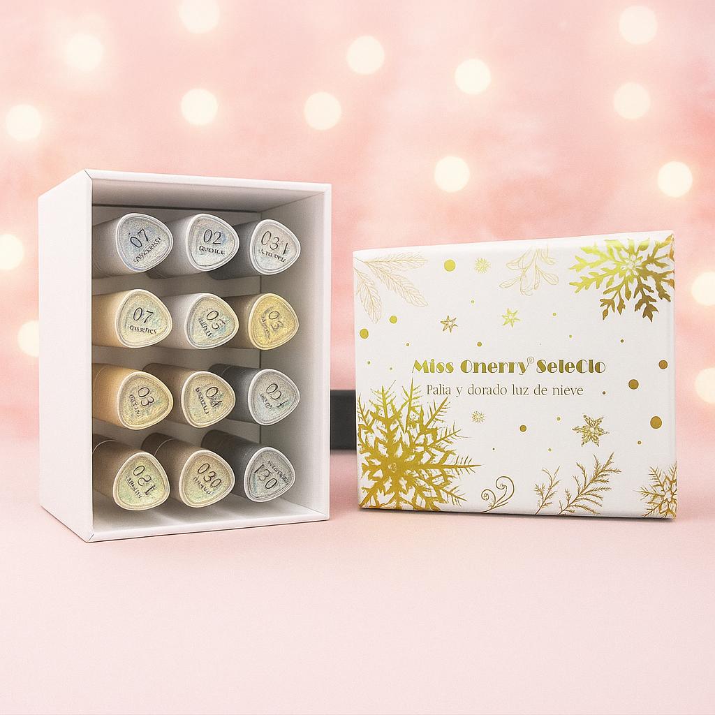 Miss Cherry Plata y Dorado Luz de nieve gama especial de Navidad manicura profesional de uñas UV LED