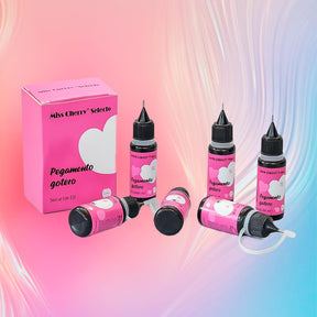 Miss Cherry Pegamento con Punta Tipo Aguaja 6 Pz pegamento gotero para el arte en uñas Art nail manicura