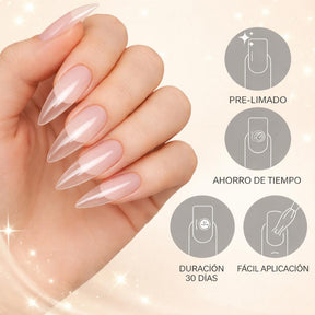 Miss Cherry 504pcs Tips Pre limado para Uñas Soft Gel Incluye 12 Tamaños Uñas Postizas Transparentes