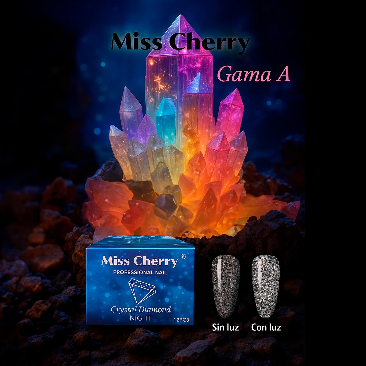 Miss Cherry Gama CRYSTAL DIAMOND Gel semipermanente UV LED 12 pcs