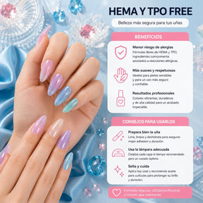 Miss Cherry Cristales gama con efecto ojo de gato uñas esmalte gel semipermanente