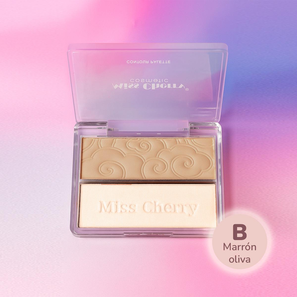 Miss Cherry Makeup Contorno compacto Polvo e Iluminador/Contorno Duo ideal para esculpir el rostro