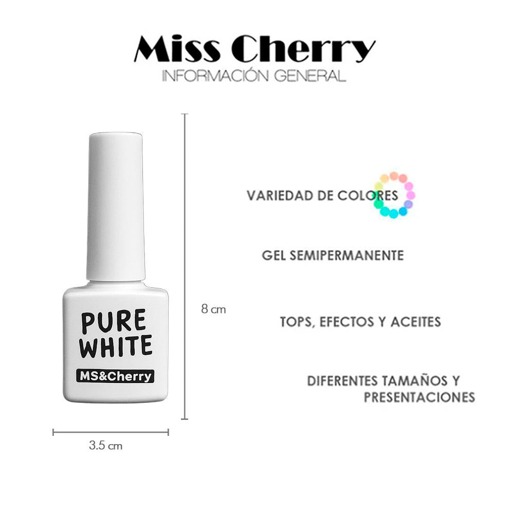 Miss Cherry Pure White Esmalte Gel Semipermanente UV LED profesional 10 ml