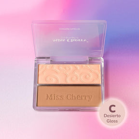 Miss Cherry Makeup Contorno compacto Polvo e Iluminador/Contorno Duo ideal para esculpir el rostro