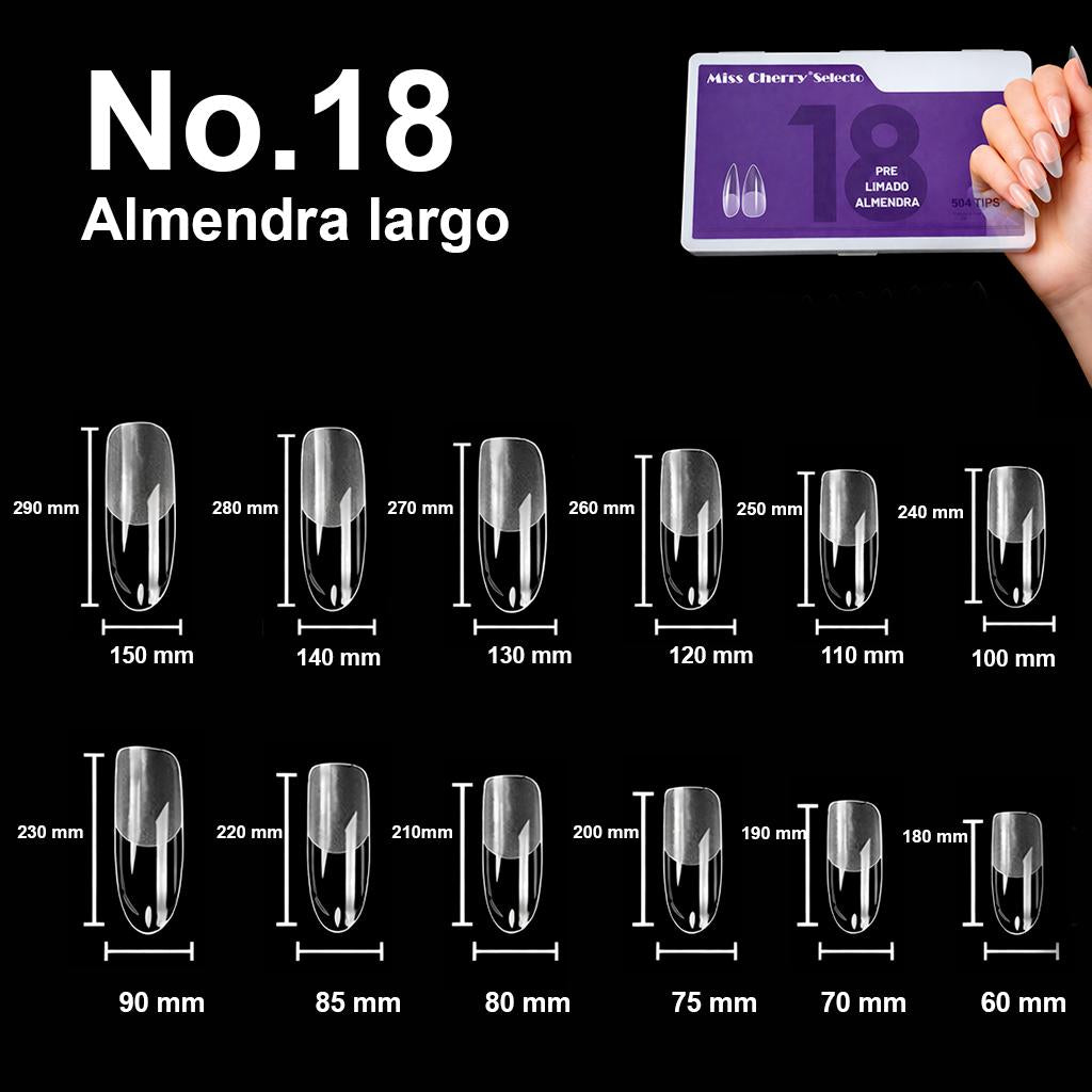 Miss Cherry Kit 504 Tips prelimados con Rubber Gel profesional y lima para extension de uñas profesional