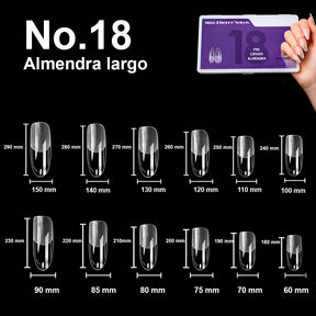 Miss Cherry Kit 504 Tips prelimados con Rubber Gel profesional y lima para extension de uñas profesional