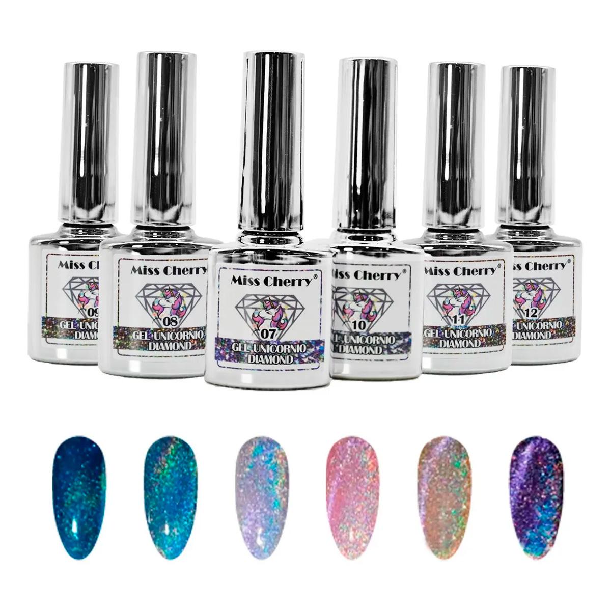 Miss Cherry Gama Unicornio Diamante Gel efecto ojo de gato semipermanente UV LED Nails profesional manicura