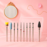 Miss Cherry 10 piezas de brocas de cerámica para uñas, pulidora de uñas eléctrica, brocas para pulidora, herramientas de decoración de uñas para manicura y pedicura
