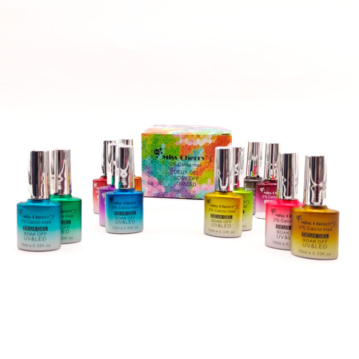 Miss Cherry Gama Gel Efecto Vitral Semi Permanente Uv 12 Pz