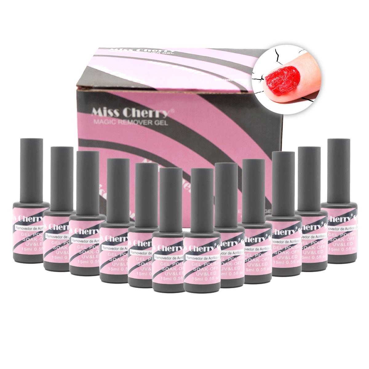 Miss Cherry Magic Remover Gel 12 PZAS removedor de gel semipermanente sin maltratar la uña
