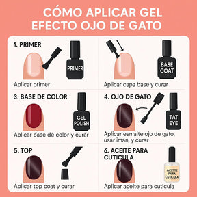 Miss Cherry Gel Unicornio Efecto ojo de gato Gel Semipermanente UV/LED  con efecto manicura uñas